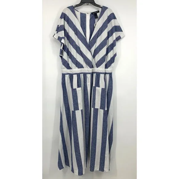 Ashley Stewart | Dresses | Ashley Stewart Dress Linen Blend Stripe Blue White V Neck Maxi | Poshmark Ashley Stewart | Dresses | Ashley Stewart Dress Linen Blend Stripe Blue White V Neck Maxi | Poshmark